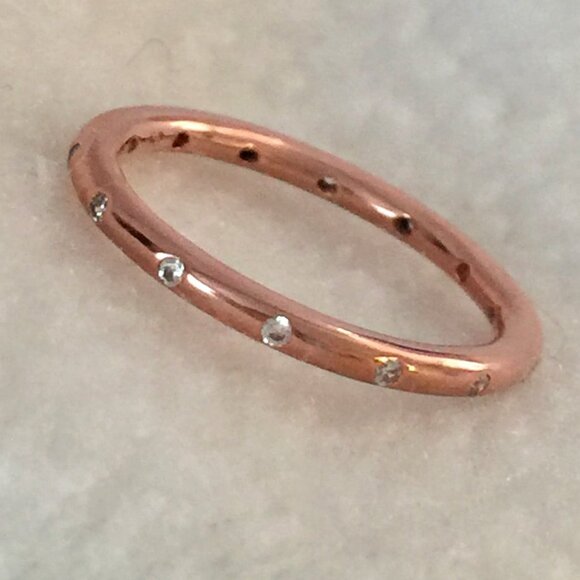 pandora Jewelry - CLEARANCE....NWOT Pandora Rose Gold Simple Band with CZd Ring Various Sizes